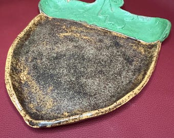 Squirrel's Feast - Handmade Acorn-Shaped Ceramic Serving Platter / Table Decor