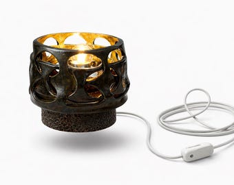 Noctilux - Handmade Ceramic Table Lamp / Sculptural Ambient Lighting / One-of-a-kind Stoneware Lamp