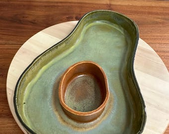 Guac-a-nac - Handmade Ceramic Guacamole & Dip Platter / One-of-a-kind Serving Piece