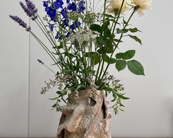 The Untamed Vase - Sculptural Ceramic Vase – Textured Lava Effect, Organic Art Pottery Home Decor
