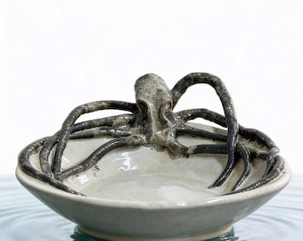 Octave - Handmade Ceramic Octopus Bowl / Sculptural Stoneware Centerpiece