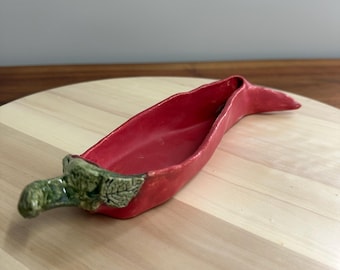 Pepper's Kiss - Handmade Ceramic Chili Pepper Bowl / Small Dip & Sauce Dish