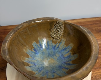 Pinea - Handmade Ceramic Serving Bowl / Sculptural Stoneware Centerpiece