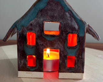 Kindle House Handmade Ceramic Tea-light / Atmospheric Home Decor / Sculptural Night Light