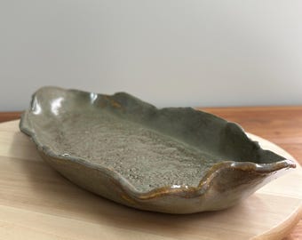 Chloros - Sculptural Ceramic Serving Platter / Luxury Artisan Tableware