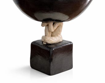 The Endurer - Sculptural Ceramic Centerpiece Bowl / Statement Art Object / Handmade Figurative Stoneware