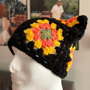 Granny Square Cat Beanie