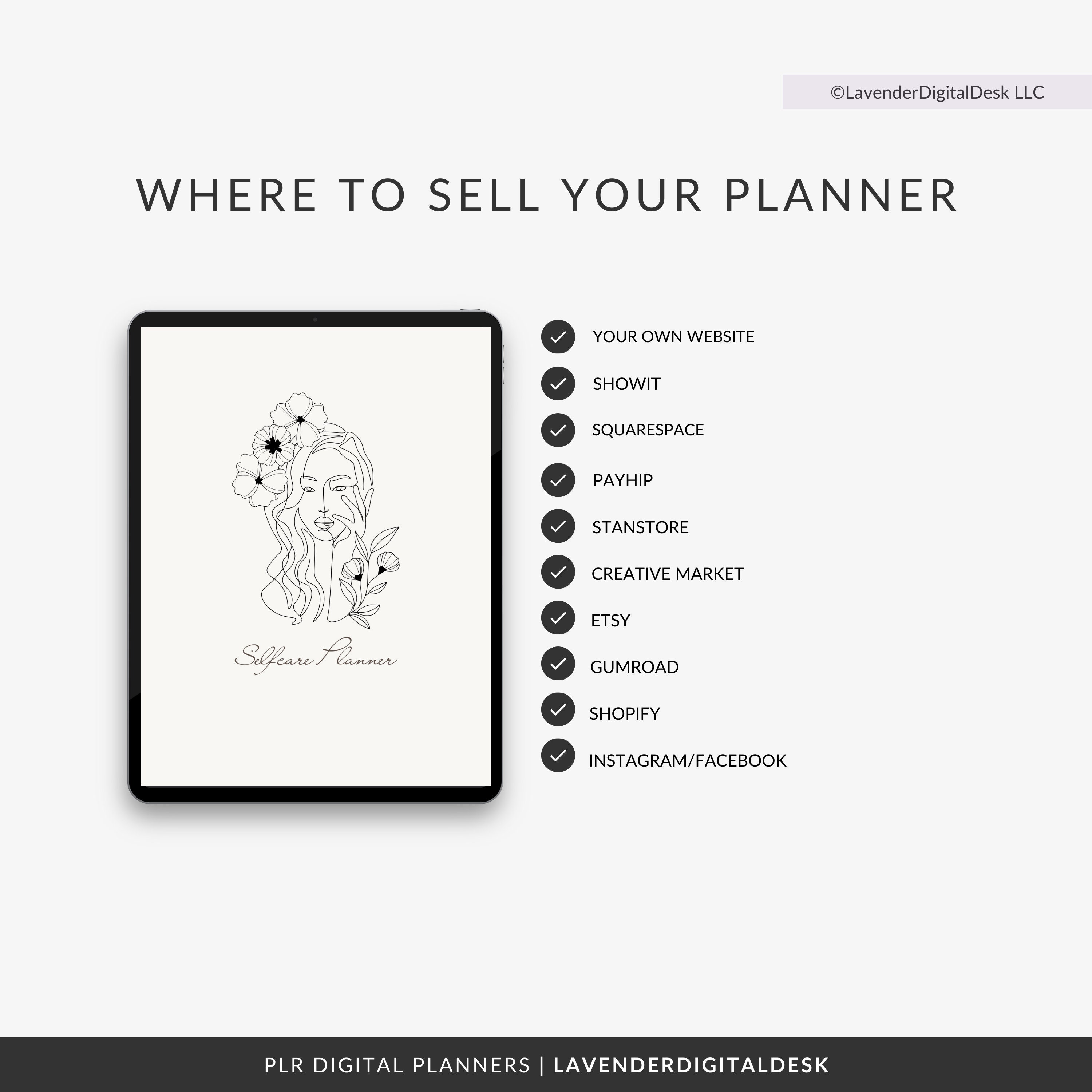 PLR Self-care Digital Planner Canva Commercial Use Editable Planner ...