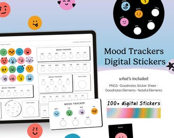 Adesivi digitali Mood Tracker, download digitale RetroMood