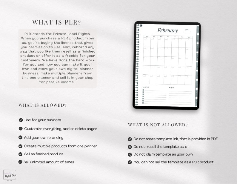 PLR Digital Planner Template Canva Editable Canva Planner Hyperlinked ...