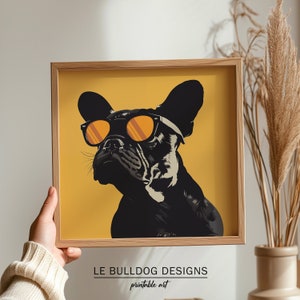 French Bulldog with Glasses Art Print | French Bulldog Gift | Frenchie Art | Dog Art | Dog Lover Gift | Frenchie Dog Gift, Dog Wall Art