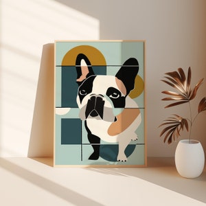 French Bulldog Poster Art | Frenchie Gift | Dog Art | Dog Lover Gift | Frenchie Dog Gift, Dog Wall Art, Mid Century Modern, Gift for Dog Mom