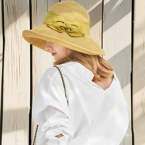 Straw Hat wide brim, sun hat women, Summer Hat, womens hat, Straw Beach hat, straw hat women, Vacation Hat, Packable Safari foldable hat