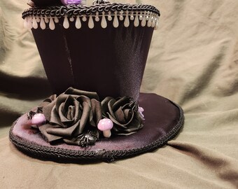 Gothic Raven Top Hat, Black Raven Top Hat, Black Bird, Phoenix