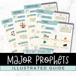 Illustrated Major Prophets Books Bible Study Cheat Sheet | Bible Made Simple | Study Guide | Old Testament Summary | Digital Download
