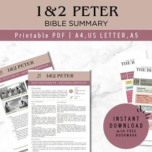 Peter Bible Study Printable Cheat Sheet | Bible Summary | Christian Digital Bible Study Guide & Devotional | Instant Download