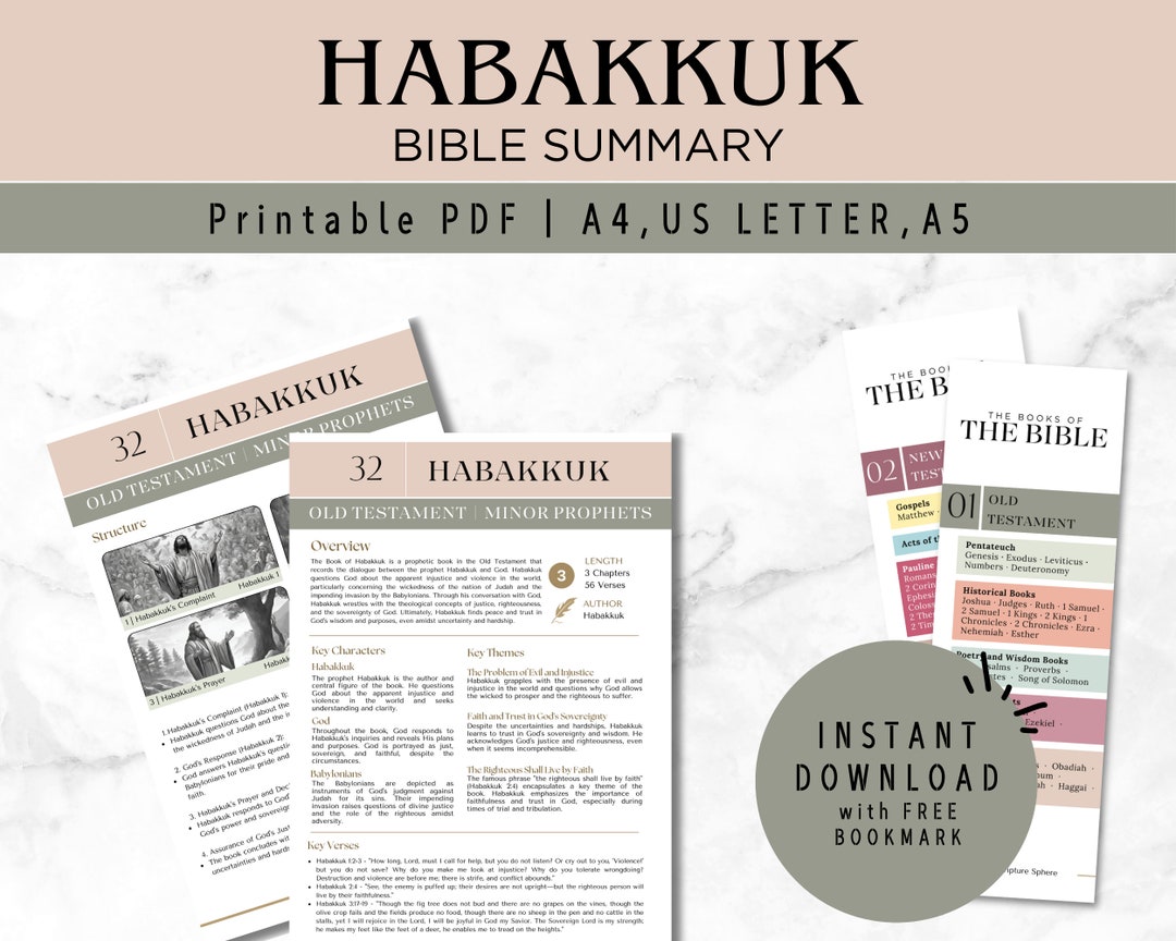 Habakkuk Bible Summary Old Testament Study Guide (digital Download) Etsy