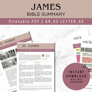 James Bible Study Cheat Sheet: Christian Printable Guide (Digital Download)