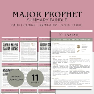 Major Prophets Bible Study Guide PDF | Isaiah to Daniel Summary Notes | Old Testament Study Bundle | Printable Bible Study Resource