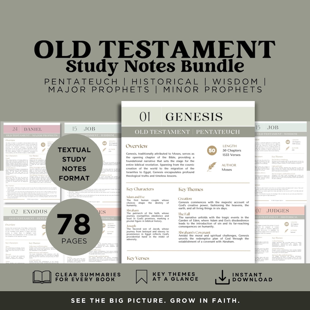 Old Testament Bible Study Guide PDF | 39 Books Summary Printable ...