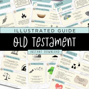 OLD TESTAMENT Illustrated Books Bible Study Cheat Sheet | Bible Made Simple | Study Guide | Old Testament | Digital Download - Teal