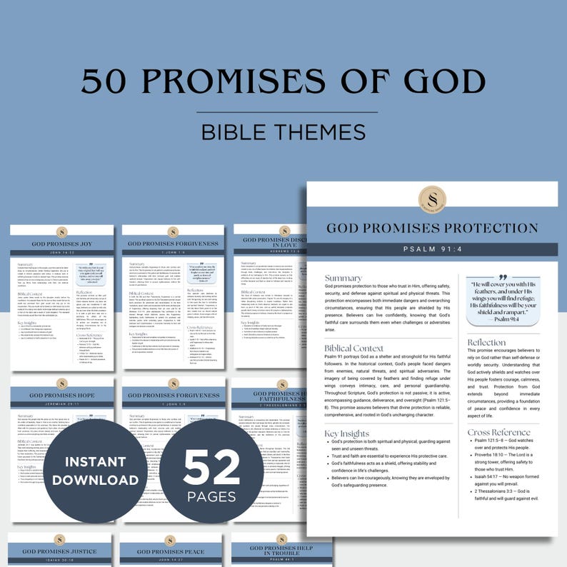 50 Promises of God Bible Study PDF | Faith & Encouragement Printable ...