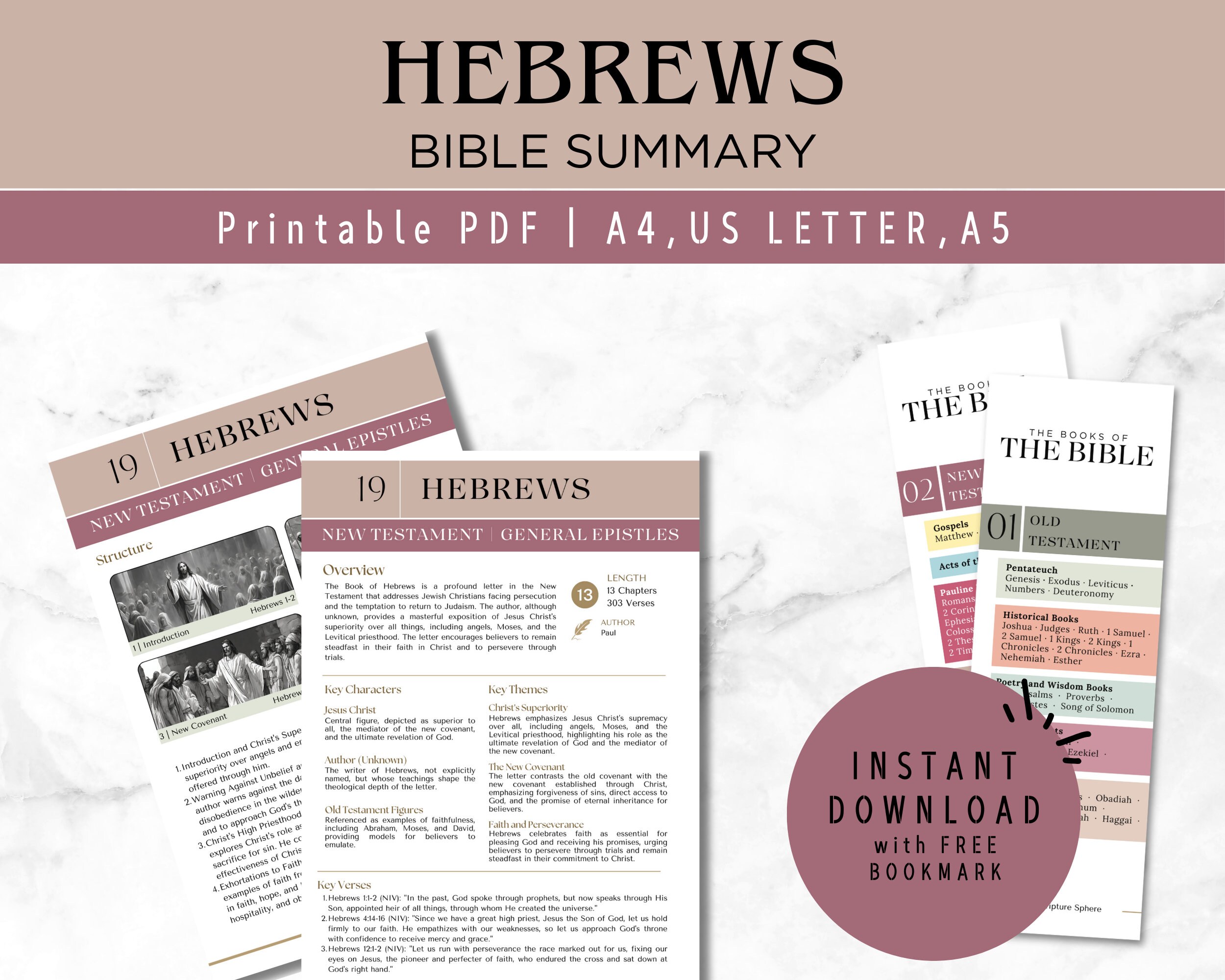 Hebrews Bible Study Guide: Summary, Notes, and Journal (PDF)