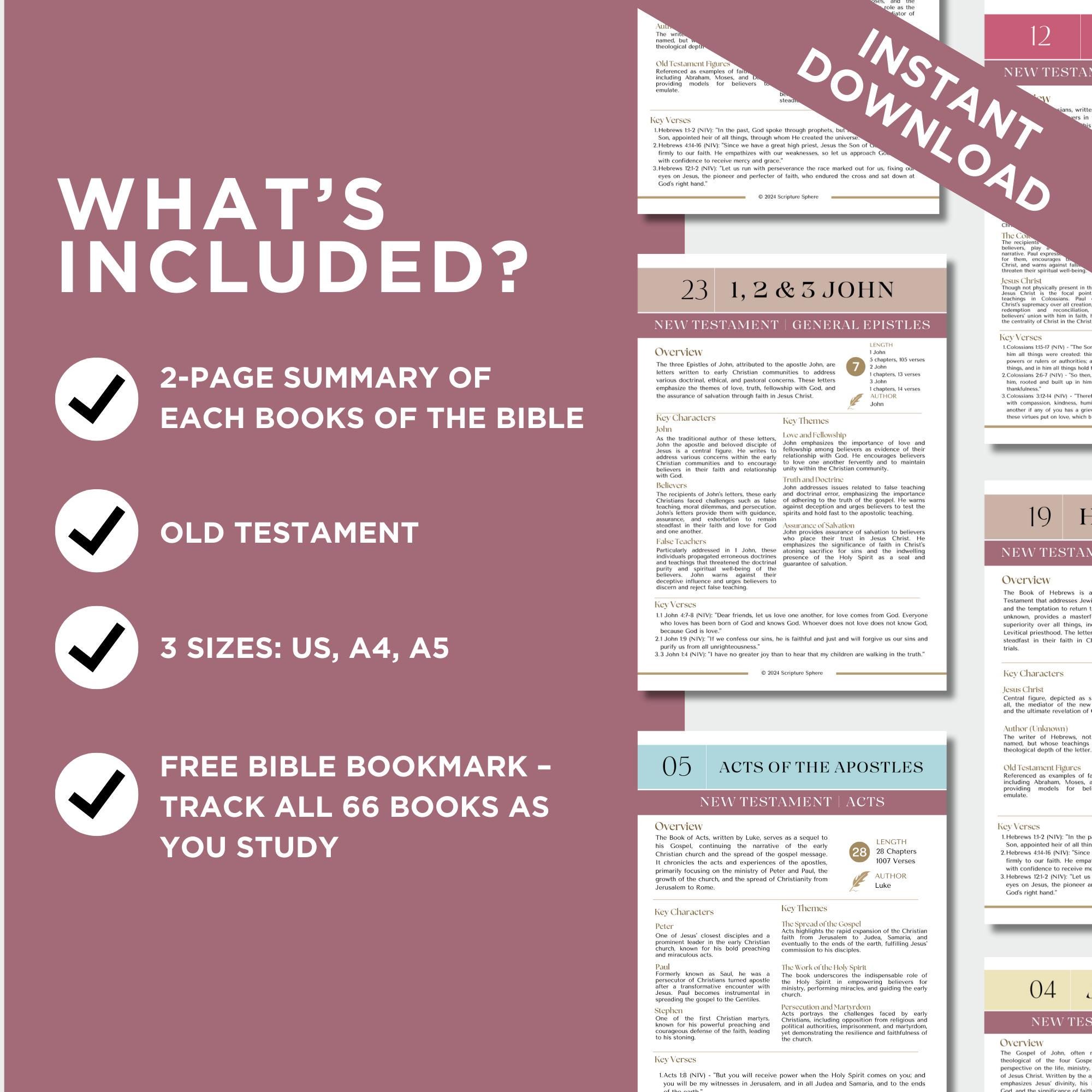 New Testament Bible Study Guide PDF | 27 Books Summary Printable ...