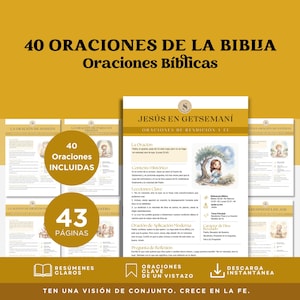 40 Oraciones de la Biblia Guía de Estudio PDF | Estudio Bíblico | Devocional Imprimible | Cristiano | Descarga Inmediata