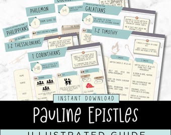 Illustrated Pauline Epistles Bible Study Cheat Sheet (Digital Download)