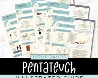 Illustrated Pentateuch Bible Study Cheat Sheet: Old Testament Summary (Digital Download)
