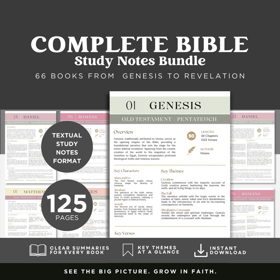 Bible Overview Summary PDF | 66 Books In-depth Study Notes | Complete ...