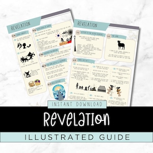 Illustrated Book of Revelation Bible Study Cheat Sheet | Bible Made Simple | Study Guide | New Testament Summary | Digital Download