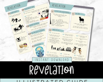 Illustrated Book of Revelation Cheat Sheet: Bible Study Guide (Digital Download)