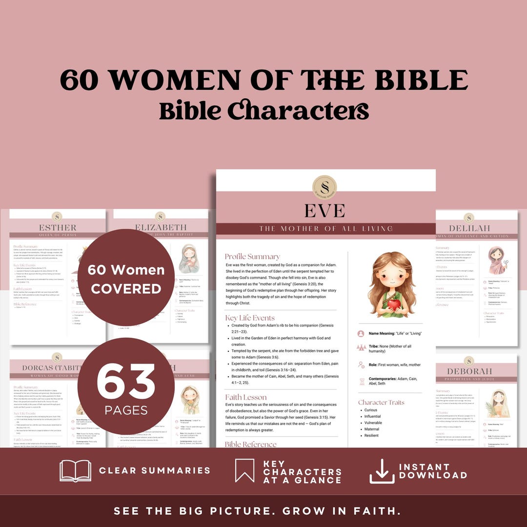 60 Women of the Bible Study Guide PDF | Printable Bible Characters ...