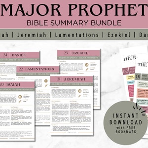 Major Prophets Bible Study Bundle Printable Cheat Sheet | Old Testament Summary | Christian Digital Bible Study Guide | Instant Download