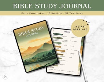 Digital Bible Study Journal for Women Springcape | Hyperlinked GoodNotes Notebook | SOAP Bible Study | Verse Mapping | PDF Download