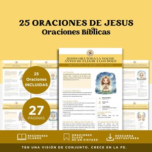 25 Oraciones de Jesus Guia de Estudio Biblico PDF | 25 Oraciones de Cristo | Devocional Imprimible | Cristiano | Descarga Inmediata