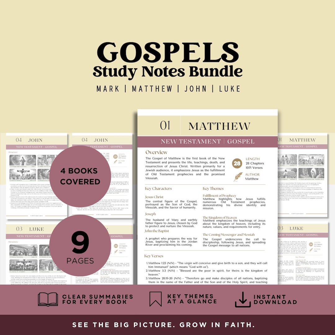 Gospels Bible Study Guide PDF | Matthew Mark Luke John In-depth Study ...