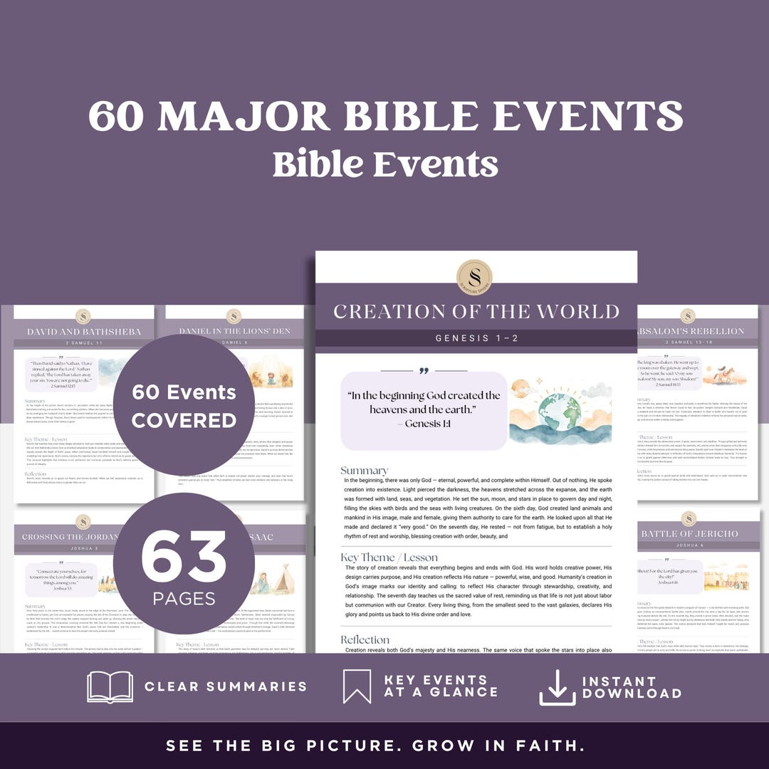 60 Major Bible Events | Chronological Bible Study Guide | Key Old & New ...