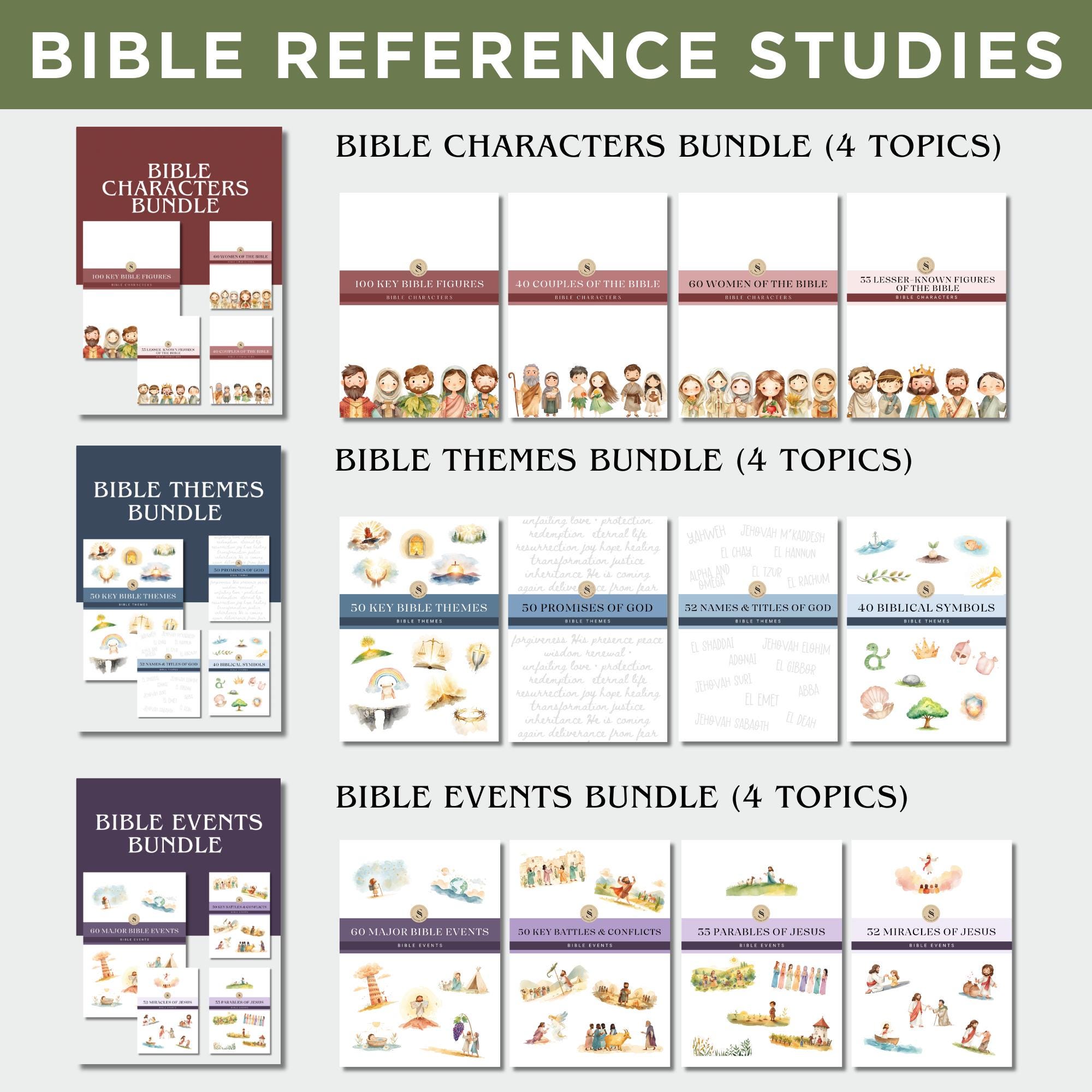 Reference Study Picture Bible Reference Study Bundle – 632 Pages Character, Theme, Event Study ...