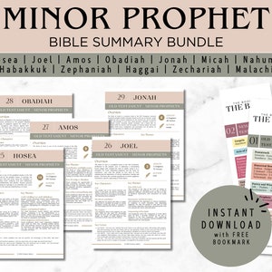 Minor Prophets Bible Study Bundle Printable Cheat Sheet | Old Testament Summary | Christian Digital Bible Study Guide | Instant Download