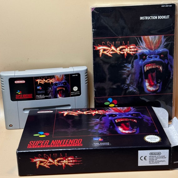 Primal Rage (SNES, PAL) Original Game and Manual, Replacement Box