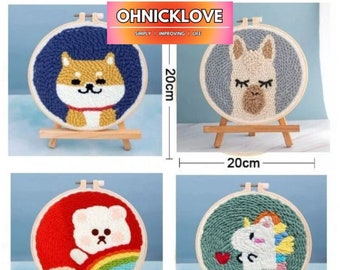 Image bricolage super mignonne pour enfants avec des animaux mignons faite par nos soins, faite de matériaux de qualité supérieure super doux, cadeau amour amis enfants cadeau A