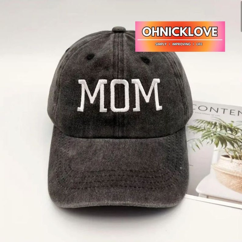 MOM DAD MINI Family Caps, Baseball Cap in grey washed, Outdoor Cap T Mom