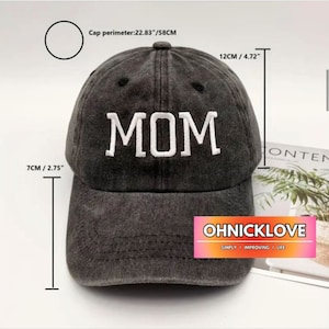 MOM DAD MINI Family Caps, Baseballkappe in grau ausgewaschen, Outdoorkappe T Bild 5