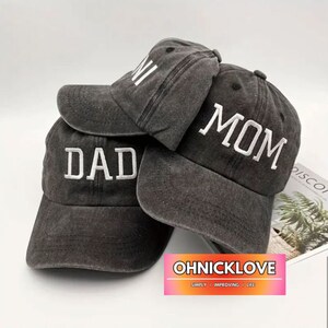 MOM DAD MINI Family Caps, Baseball Cap in grey washed, Outdoor Cap T image 3