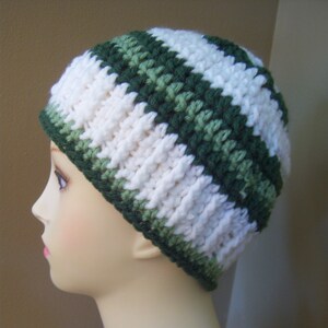 Shades of Green Crocheted Woman&#39;s Beanie