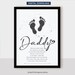 Printable Father's Day Footprint Art, Personalized Gift for Dad, Father ...
