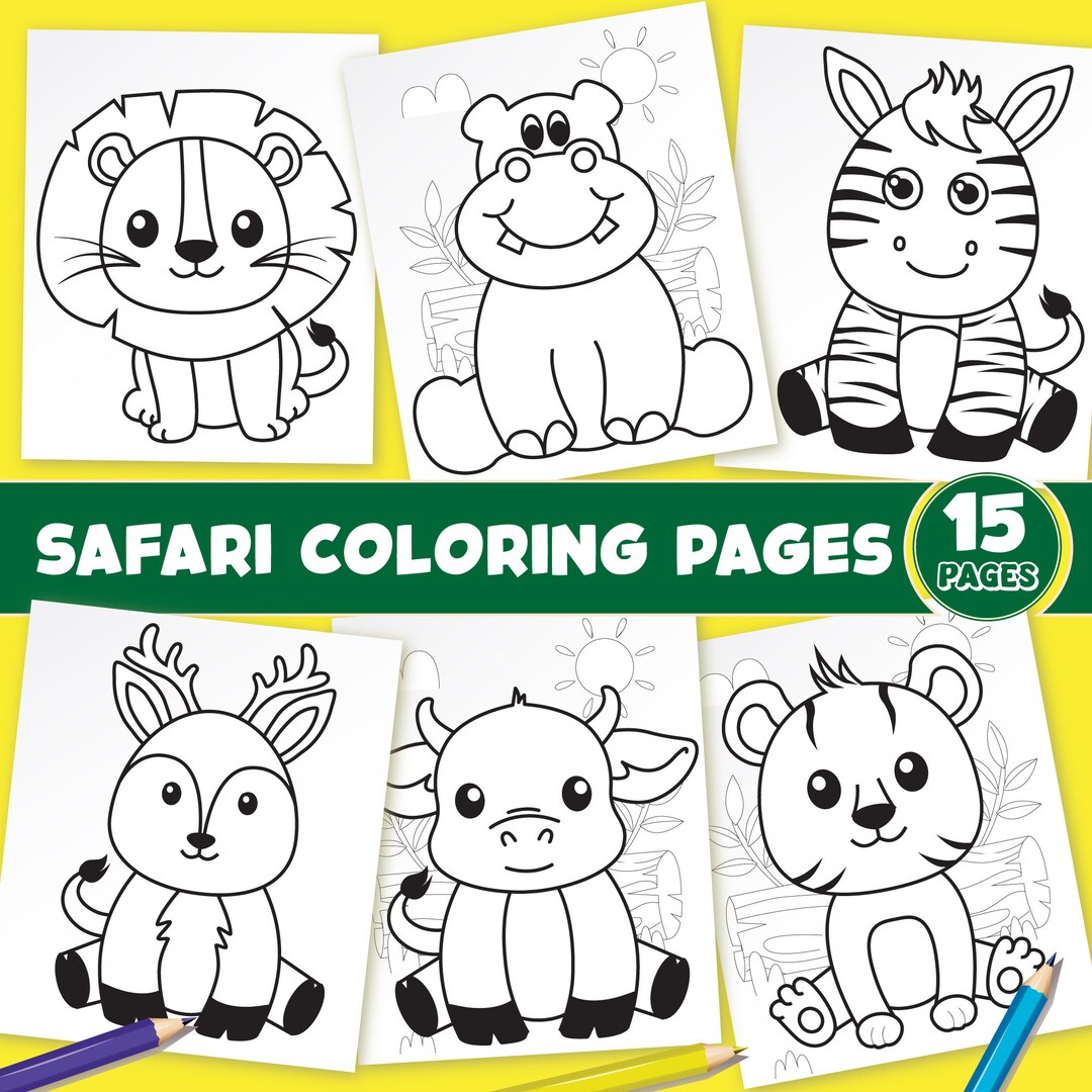 15 Printable Safari Animals Coloring Pages for Kids,15 Coloring Pages ...